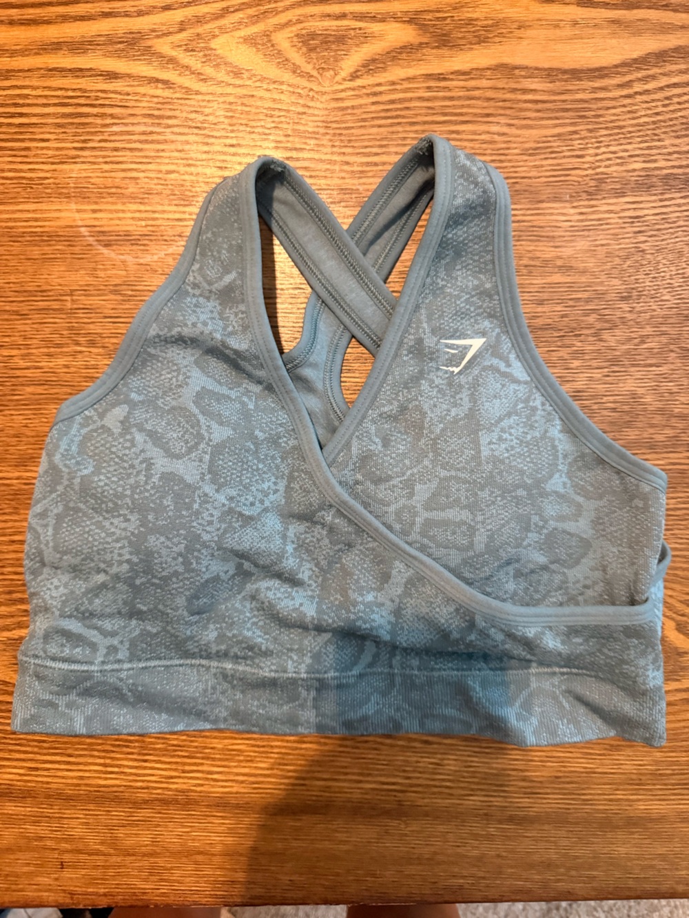 Gymshark Teal Textured Crossback Sports Bra